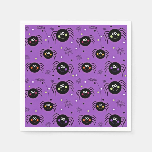 Serviette En Papier Belle araignée d'Halloween (Devant)