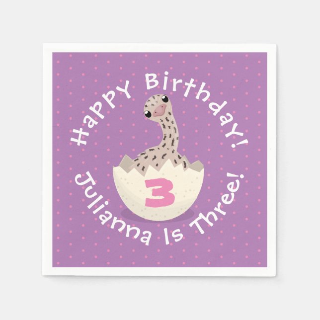 Serviette En Papier Belle autruche bébé en dessin animé d'oeuf (Devant)