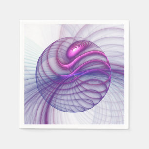 Serviette En Papier Belle balançoire moderne art fractal abstrait rose