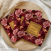 Belle Burgundy Blush Gold Dinner Mariage Napkins