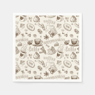 Serviette En Papier Belle Café Espresso Design