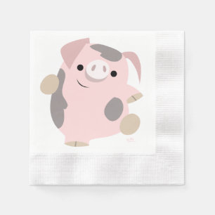 Serviette En Papier Belle caricature Dancing Pig Papier serviettes
