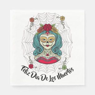 Serviette En Papier Belle Catrina Feliz Día de Muertos