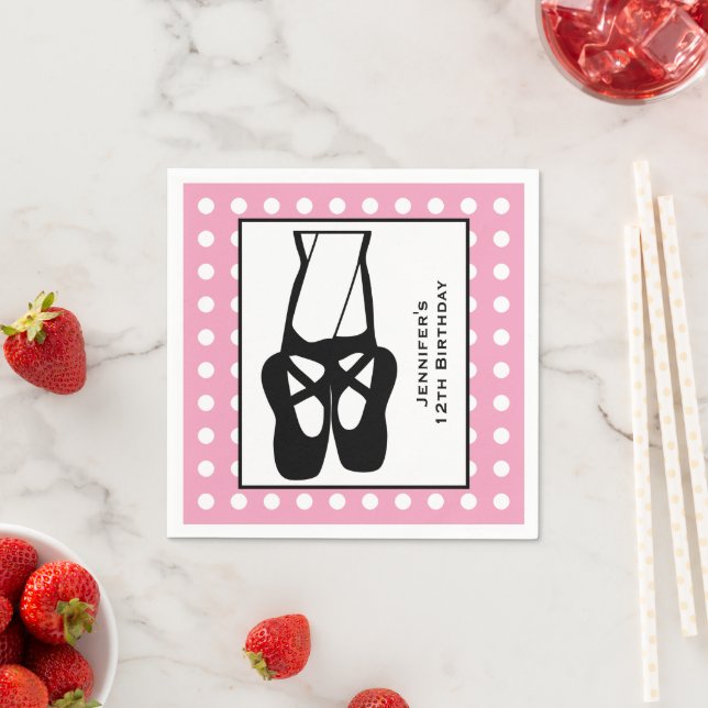 Serviette En Papier Belle Danse Ballet Jambes & Chaussons Anniversaire (En situation)