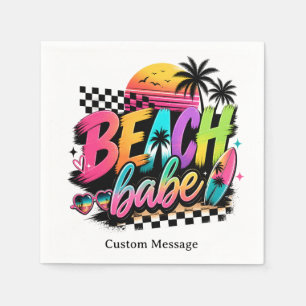 Serviette En Papier Belle de plage rétro Eté tropical personnalisé