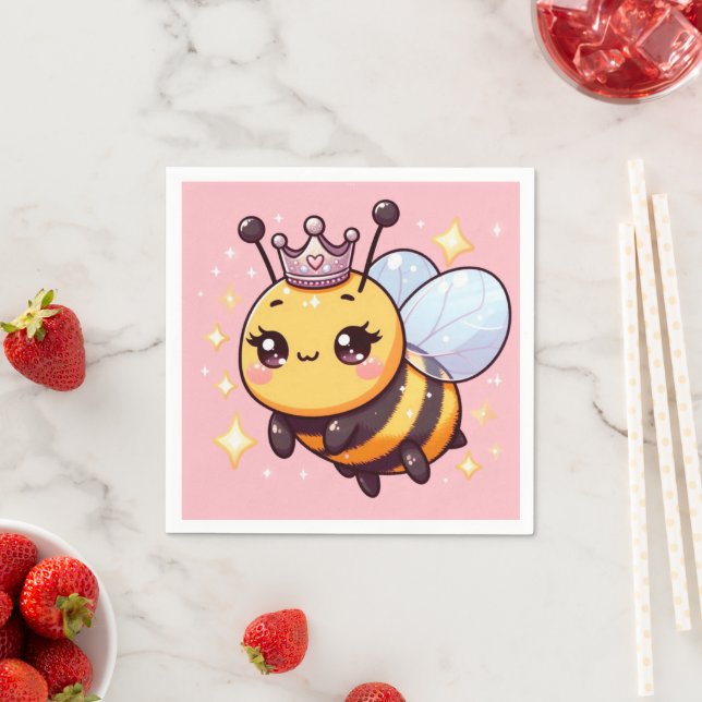 Serviette En Papier Belle Dessin de la Reine Bee (En situation)