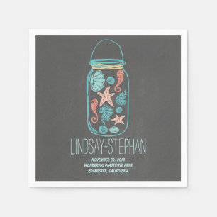 Serviette En Papier Belle et romantique Plage Papier de mariage servie
