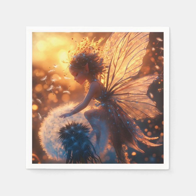 Serviette En Papier Belle fée solaire avec Dandelion (Devant)