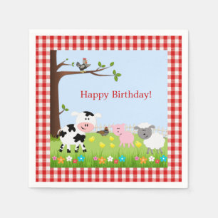 Serviette En Papier Belle ferme Animaux Anniversaire