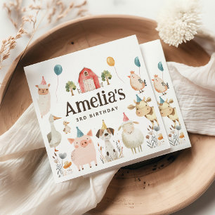 Serviette En Papier Belle ferme Animaux Anniversaire