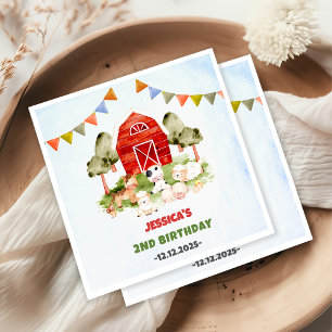 Serviette En Papier Belle ferme Animaux fête d'anniversaire