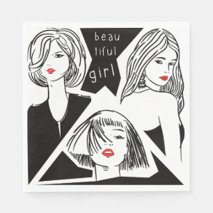 Serviette En Papier belle fille