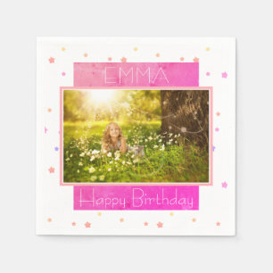 Serviette En Papier Belle fille Joyeux anniversaire Photo