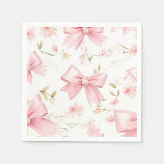 Serviette En Papier Belle fille motif arc rose