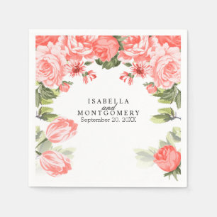 Serviette En Papier Belle Fleur de Corail