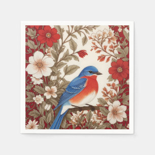 Serviette En Papier Belle Fleur Rouge de Merlebleu de l'Est