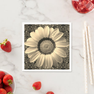 Serviette En Papier Belle fleur vintage sur Monogramme arrière - plan