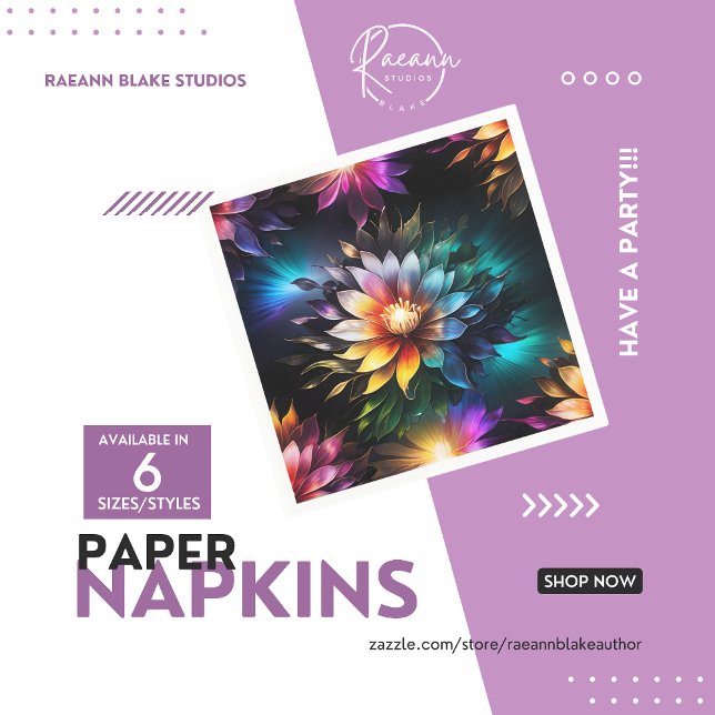 Serviette En Papier Belle Fleurs Vivid Papier Napkin (Créateur téléchargé)