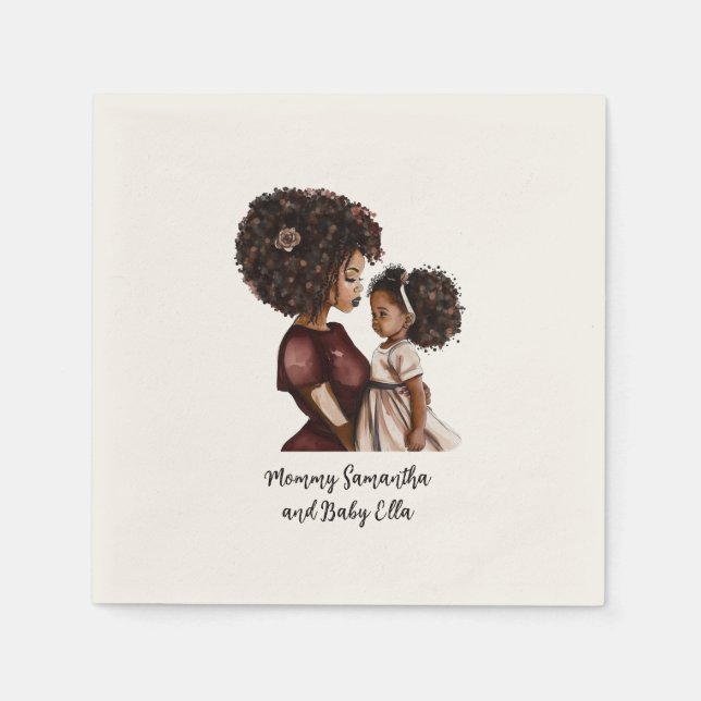 Serviette En Papier Belle mère et fille noire (26) (Devant)