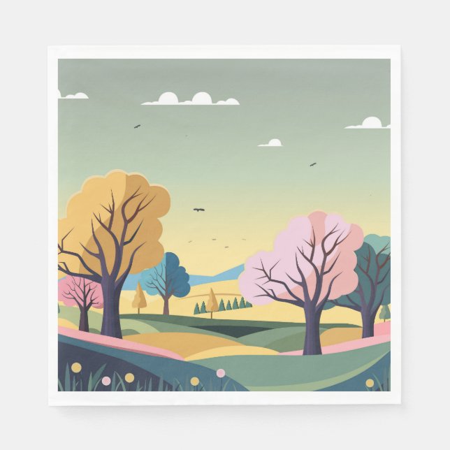 Serviette En Papier Belle nature Abstraite (Devant)