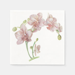 Serviette En Papier Belle Orchidée peinte à la main