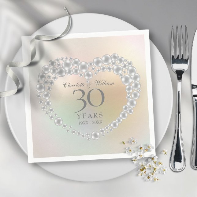 Serviette En Papier Belle Perle 30e anniversaire (Créateur téléchargé)