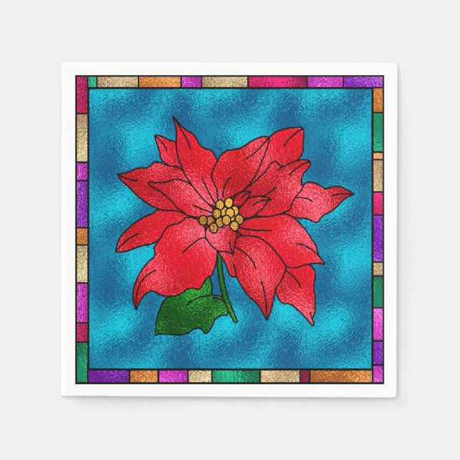 Serviette En Papier Belle Poinsettia (Devant)
