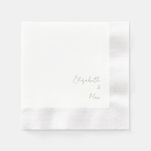 Serviette En Papier Belle police Gold Texte Mariage Cocktail