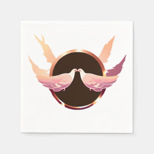 Serviette En Papier Belle Rose Gold Love Doves