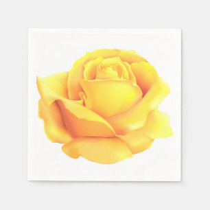 Serviette En Papier Belle Rose Jaune