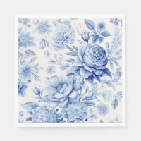 Belle Roses et Fleurs sauvages Bleus & Blancs