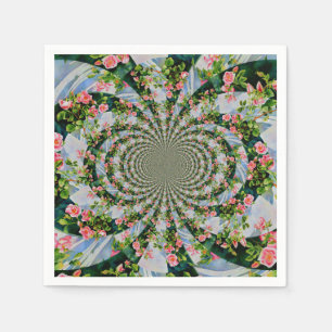 Serviette En Papier Belle roses roses rouges rétro aquarelle fleurie