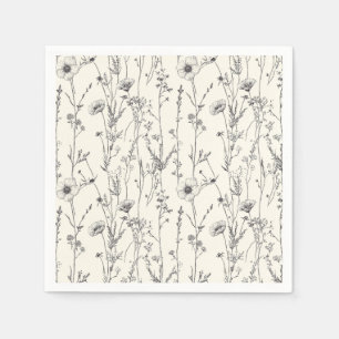 Serviette En Papier Belle serviette de serviette aux fleurs sauvages