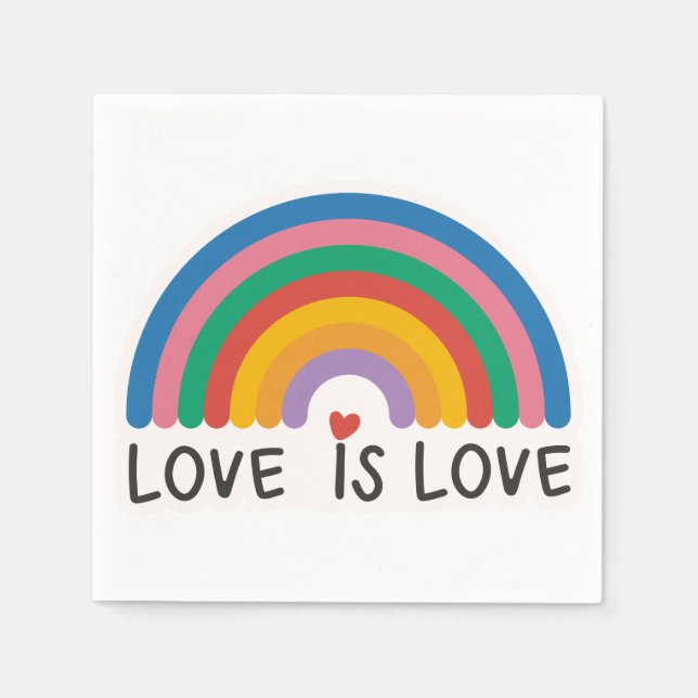 Serviette En Papier Belle Simple Minimal Amour Est Fierté D'Amour (Devant)