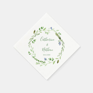 Serviette En Papier Belle verdure rustique Mariage Papier Napkin