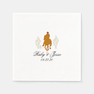 Serviette En Papier Belle Western Dark Mariage Brown