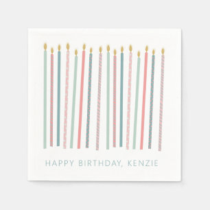 Serviette En Papier Belles bougies d'anniversaire