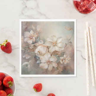 Serviette En Papier Belles, Élégantes Fleurs
