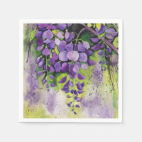 Belles Fleurs De Wisteria En Aquarelle