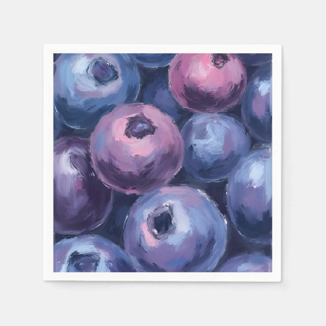 Serviette En Papier Belles myrtilles | Peinture de fruits (Devant)
