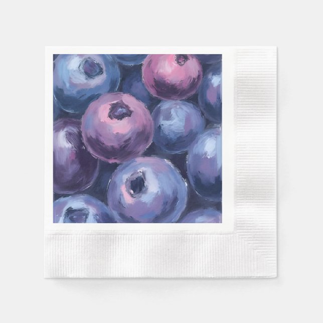 Serviette En Papier Belles myrtilles | Peinture de fruits (Devant)