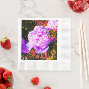 Serviette En Papier Belles pivoines roses