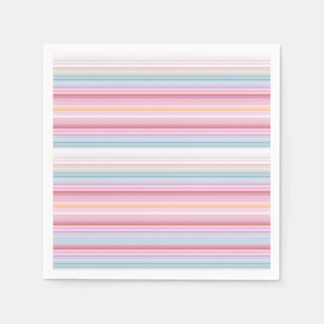 Serviette En Papier Belles rayures roses blanches (Devant)