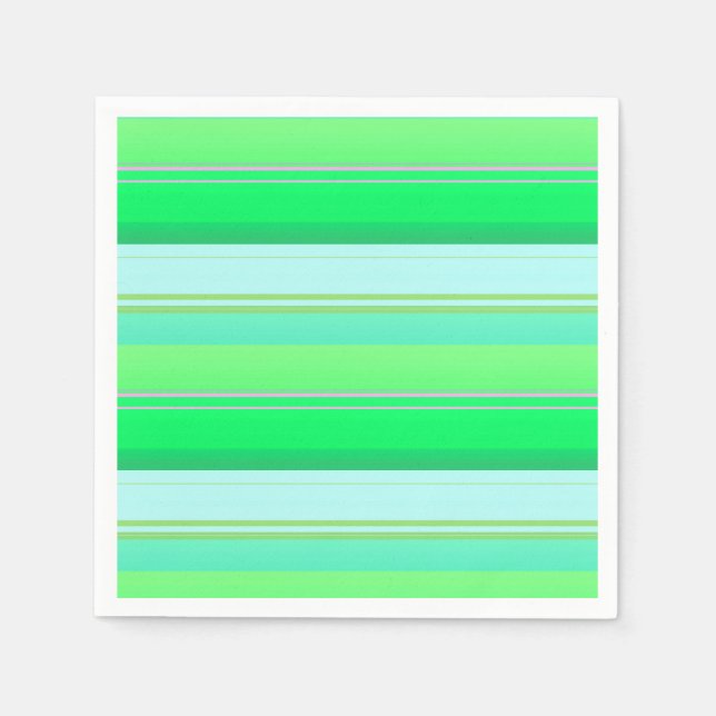 Serviette En Papier Belles rayures vert aqua (Devant)