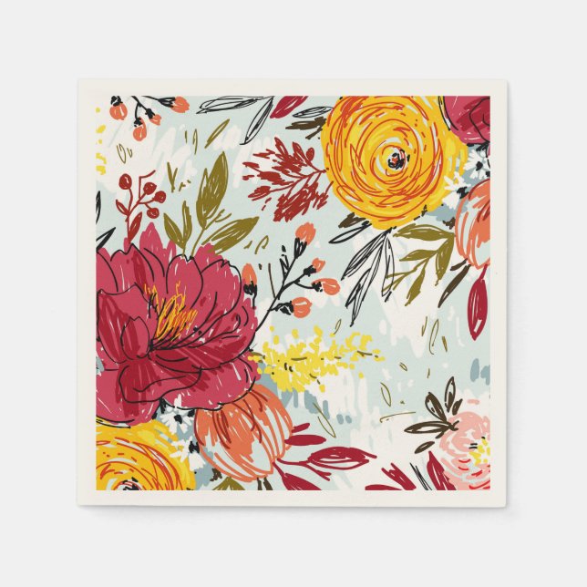 Serviette En Papier Belles Roses (Devant)