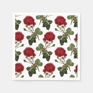Serviette En Papier Belles Roses Rouges