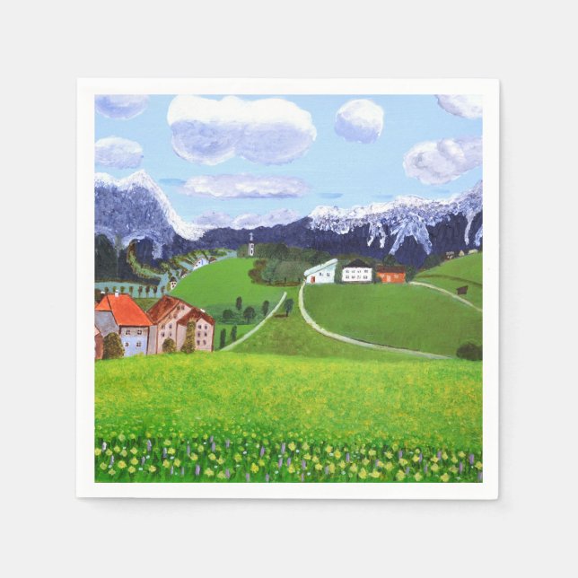 Serviette En Papier Belles serviettes de Norvège (Devant)