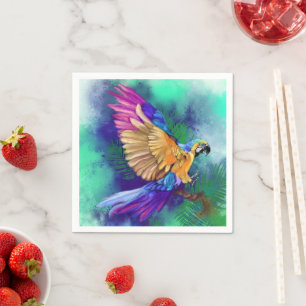 Serviette En Papier Belles serviettes de perroquet colorées