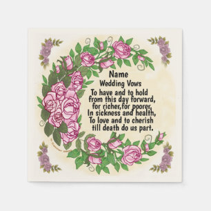 Serviette En Papier Belles serviettes Mariage Roses Vows