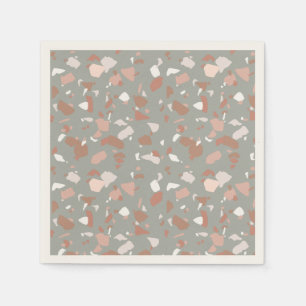 Serviette En Papier Belles teintes désert terrazzo motif